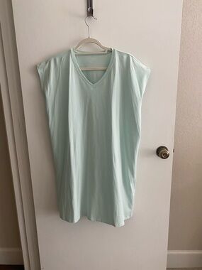 Eileen Fisher Mint V-Neck Relaxed Short Dress